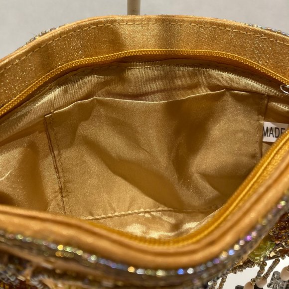 GOLDEN BEADED EVENING BAG - Picture 3 of 15